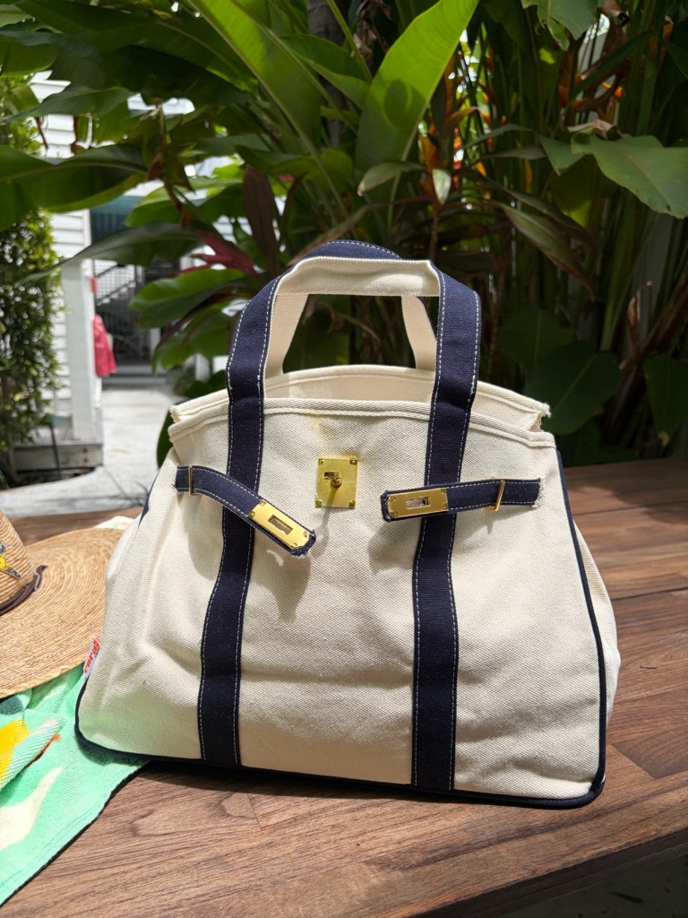 Boatkin Canvas Boat Tote – Navy Trim - Picture 2 of 6
